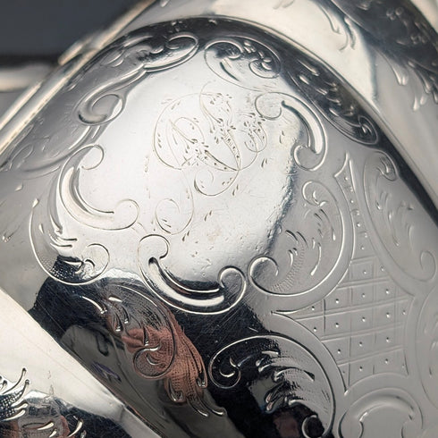 約 1850 年英國古董銀盤茶具,3 件套,Padley Parkin